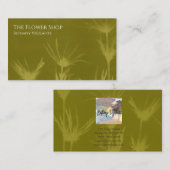 Olive Green Flower Visitekaartje (Voorkant / Achterkant)