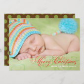 Olive Green Foto Kerstmis Feestdagenkaart (Voorkant / Achterkant)