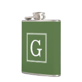 Olive Green Framed Monogram Heupfles (Links)