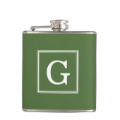 Olive Green Framed Monogram Heupfles (Voorkant)