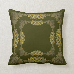 Olive Green Framed Sierkussen