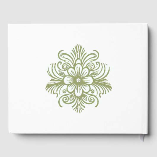 Olive Green French Flourish Arch Wedding Gastenboek (Achterkant)