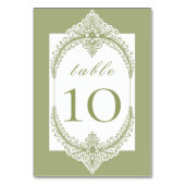 Olive Green French Flourish Frame Wedding Kaart (Voorkant)