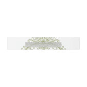 Olive Green French Flourish Wedding Uitnodigingen Wikkel (Vlak)