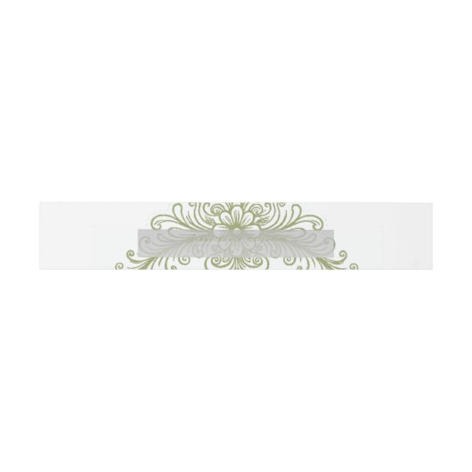 Olive Green French Flourish Wedding Uitnodigingen Wikkel (Vlak)