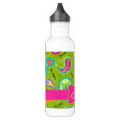 Olive Green Fuchsia Pink Modern Paisley Monogram Waterfles (Links)