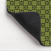 Olive Green Funky Circles Mousepad Muismat (Hoek)