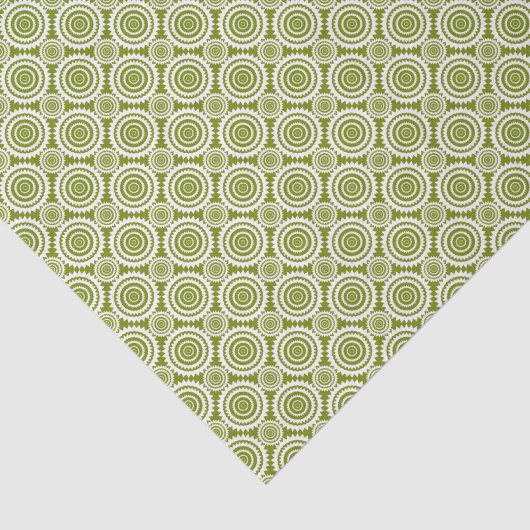 Olive Green Geometric Design Cute Patroon Tissuepapier (Detail)