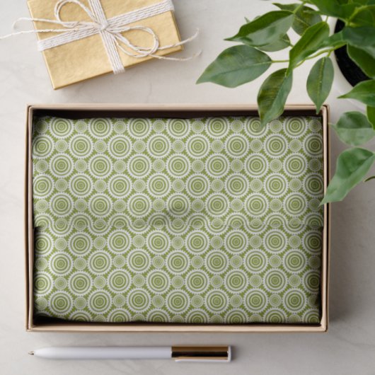 Olive Green Geometric Design Cute Patroon Tissuepapier (Geschenk)