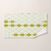 Olive Green Geometric Mid Century Modern Print Handdoek (Handdoek)