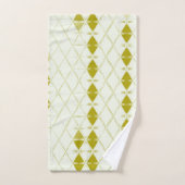 Olive Green Geometric Mid Century Modern Print Handdoek (Handdoek)