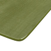 Olive Green Gingham-6x7 GLASS CUTTING BOARD Snijplank (Hoek)
