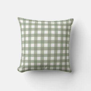 Olive Green Gingham Check Sierkussen