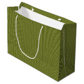 Olive Green Gingham-GIFT BAG L Large Cadeautasje (Voorkant Gekanteld)