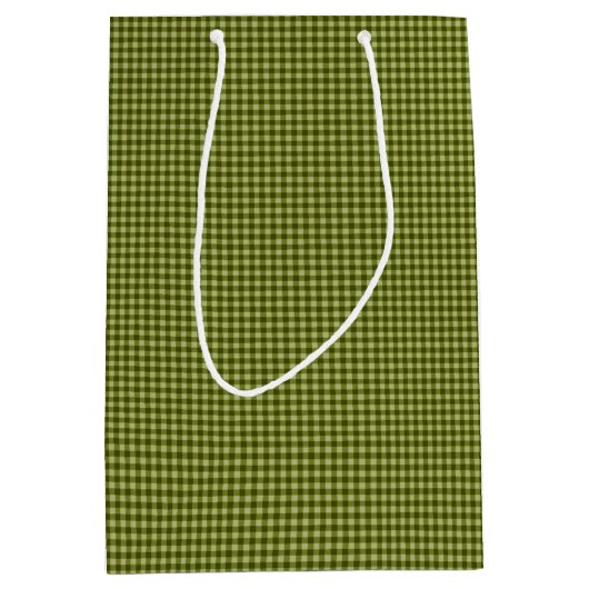 Olive Green Gingham-GIFT BAG M Medium Cadeauzakje (Voorkant)