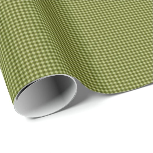 Olive Green Gingham-GIFT WRAPPING PAPER Cadeaupapier (Rol Hoek)