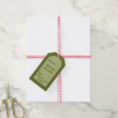Olive Green Gingham-HANG/GIFT LABEL SJABLOON Cadeaulabel (Met Touw)