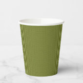 Olive Green Gingham-PAPER PARTY CUPS Papieren Bekers (Links)