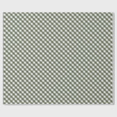 Olive Green Gingham Patterned Cadeaupapier (Vlak)