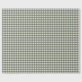 Olive Green Gingham Patterned Cadeaupapier (Vlak)