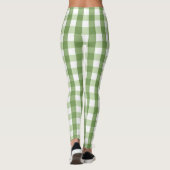 Olive Green Gingham Pset Trendy Pattern Leggings (Achterkant)