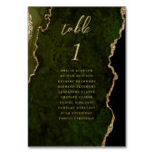 Olive Green Gold Agaat Wedding Kaart (Achterkant)