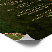 Olive Green Gold Agate Script Wedding Bar Menu Poster (Hoek)