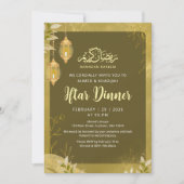 Olive Green & Gold Botanical Ramadan Iftar  Kaart (Voorkant)