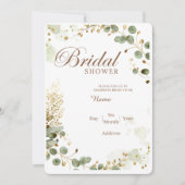 Olive Green & Gold Botanical Vrijgezellenfeest Inv Kaart (Voorkant)