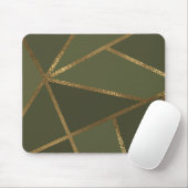 Olive Green Gold Bronze Geometric Glam Chic Kantoo Muismat (Met muis)