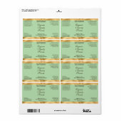 Olive Green & Gold Cosmetics Dropper Bottle Label (Full Sheet)