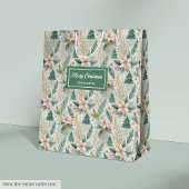 Olive Green Gold Gift Bag Luxury Holiday Christmas Medium Cadeauzakje