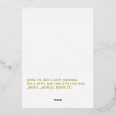 Olive Green & Gold Gingham Kerstvakantie Foto Folie Feestdagenkaart (Achterkant)