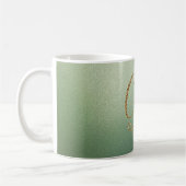 Olive Green Gold Glitter Letter Q Koffiemok (Links)