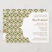 Olive Green Gold Moroccan Couples Wedding Shower Kaart (Voorkant / Achterkant)