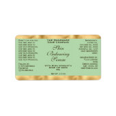 Olive Green & Gold Small Dropper Bottle Label  (Voorkant)