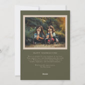 Olive Green Grateful Herfst Leaf Thanksgiving Foto Feestdagenkaart (Achterkant)