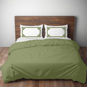 Olive Green Greek Key Border Standard Kussensloop