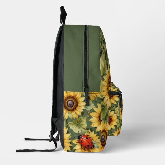 Olive Green Greenery Zonnebloem Lady Bug Garden Ze Bedrukte Rugzak (Links)