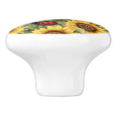 Olive Green Greenery Zonnebloem Lady Bug Garden Ze Keramische Knop (Zijkant)