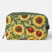 Olive Green Greenery Zonnebloem Lady Bug Garden Ze Toilettasje (Achterkant)
