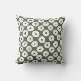 Olive Green Hand-Drawn Bold Rustic Circles Kussen