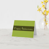 Olive Green Happy Jubileum Kaart (Gele Bloem)