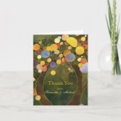 Olive Green Herfst Love Trees Wedding Bedankt (Voorkant)