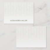 Olive Green Herringbone Flat Note Kaart met naam Notitiekaartje (Voorkant / Achterkant)