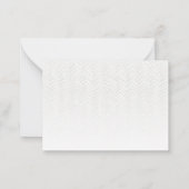 Olive Green Herringbone Flat Note Kaart met naam Notitiekaartje (Achterkant)