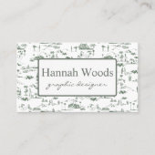  Olive Green Hollywood Hills Toile Visitekaartje (Voorkant)
