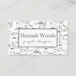  Olive Green Hollywood Hills Toile Visitekaartje