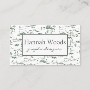  Olive Green Hollywood Hills Toile Visitekaartje