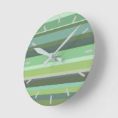 Olive green horizontal stripes ronde klok (Hoek)